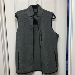 Eddie Bauer Gray Sherpa Fleece Vest